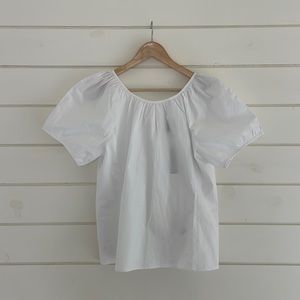 J. Crew Cotton V Back Short Sleeve Blouse size 10